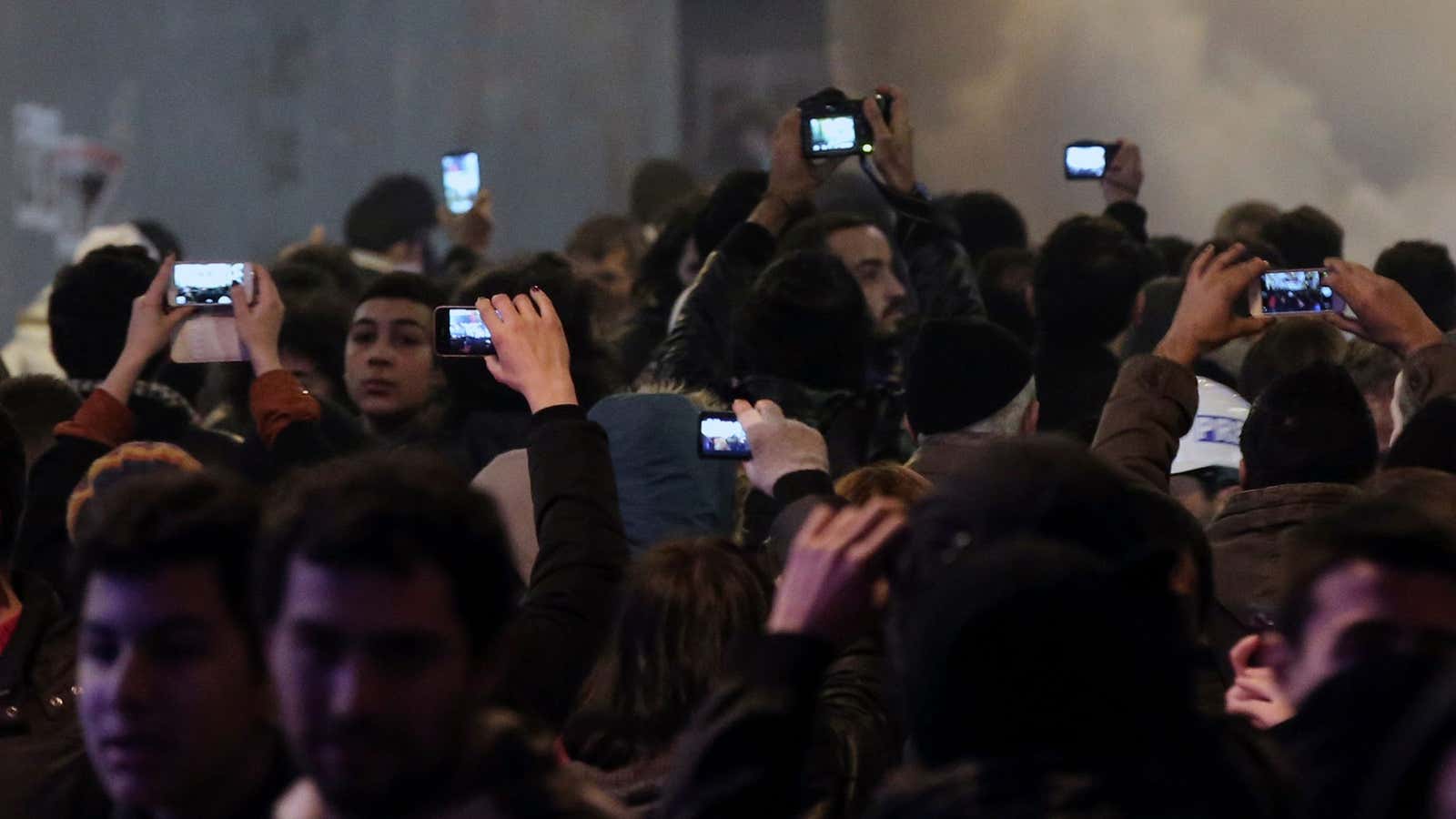 People protesting internet restrictions in Turkey.