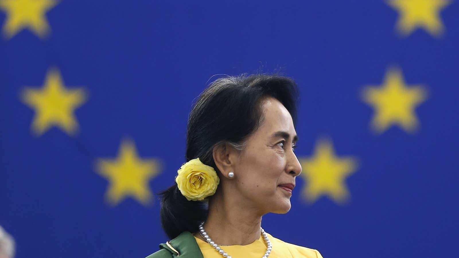 A provision in  Myanmar’s constitution keeps Aung San Suu Kyi from claiming the presidency, even if fairly elected.