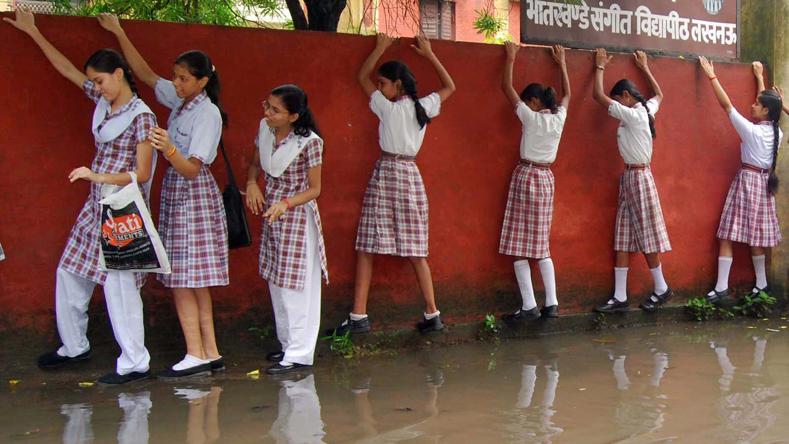Even reaching school is hard for girls in India.