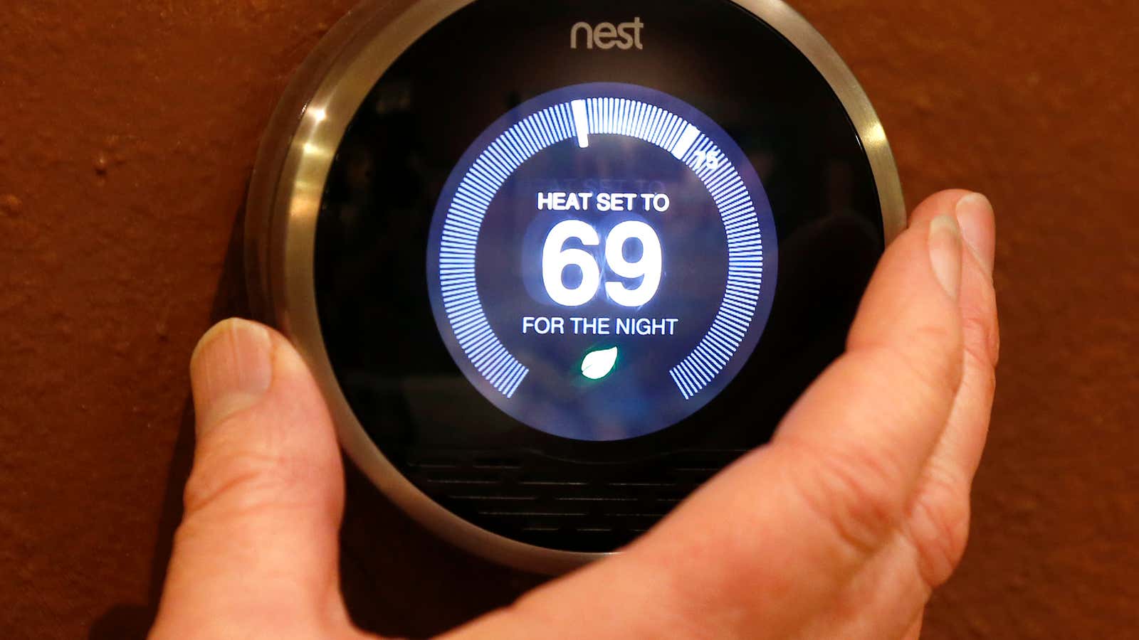 A Nest thermostat found in many so-called smart homes