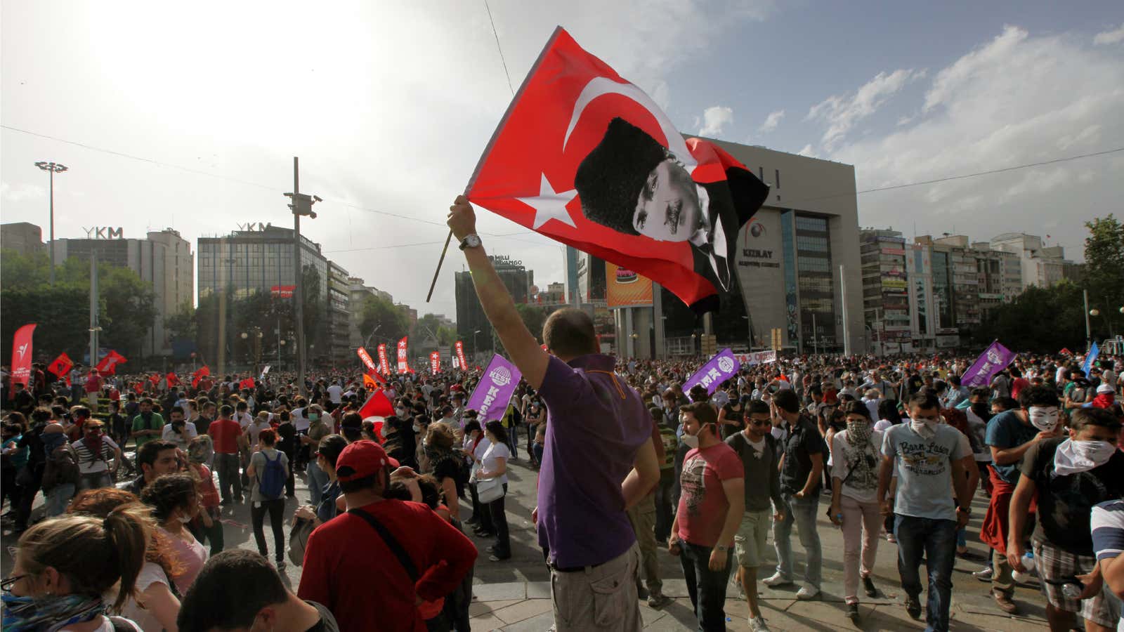 Protestors in Ankara on Sunday, June 2.