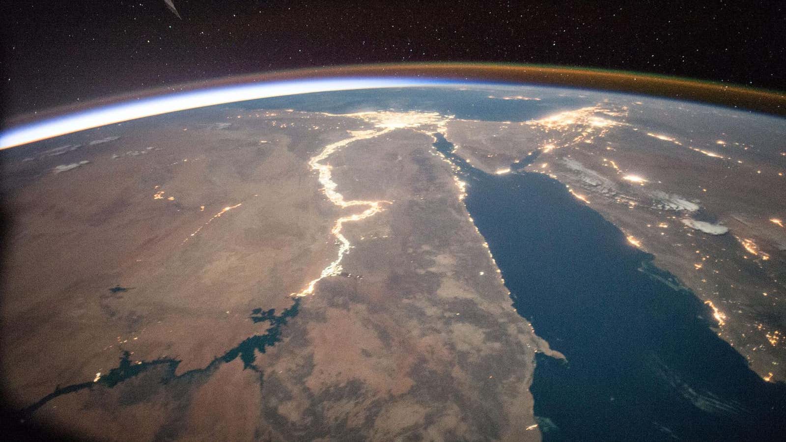 The magnificent Nile at night in 2015.