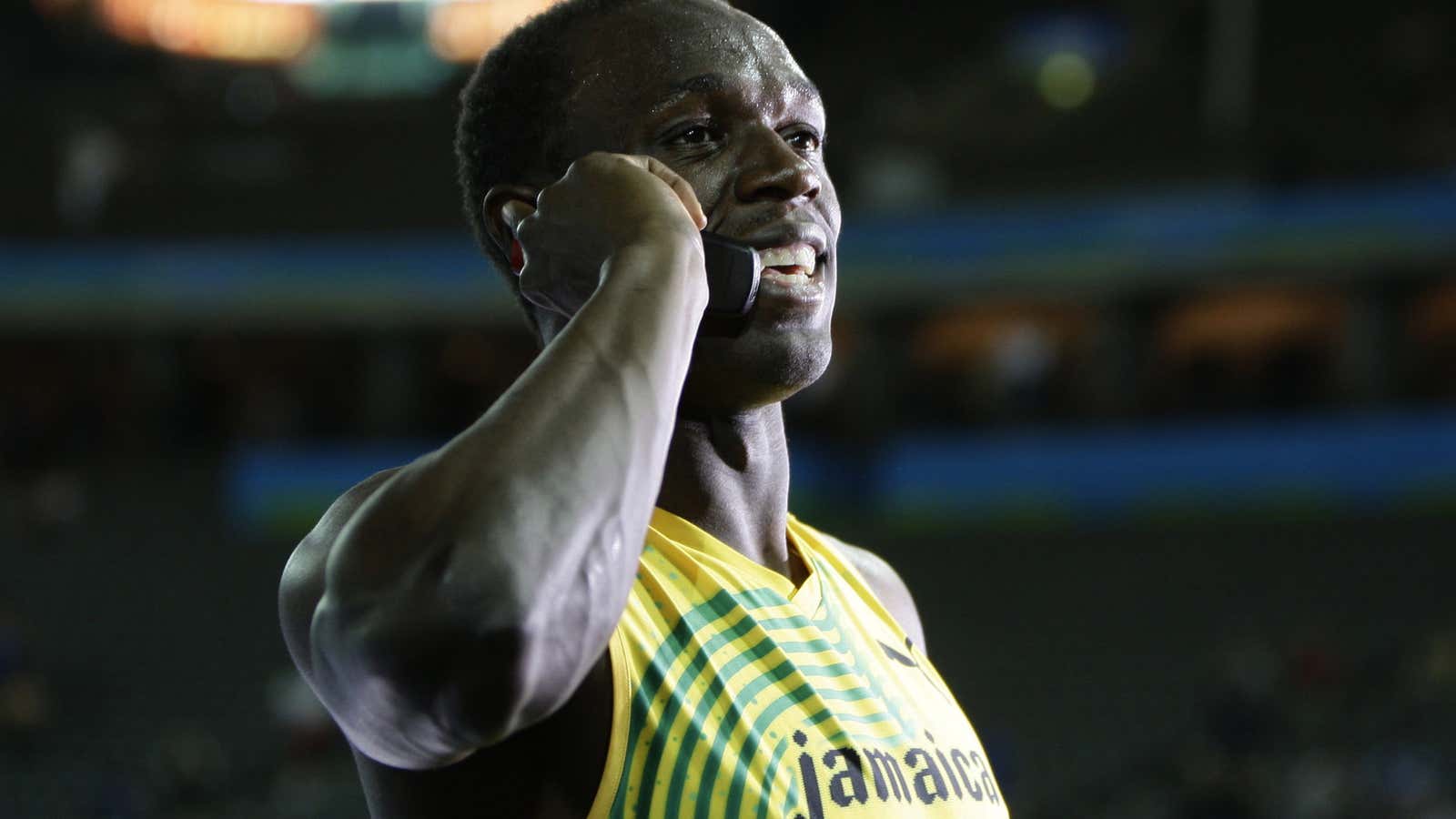 The world’s fastest man uses the world’s most far-flung network.
