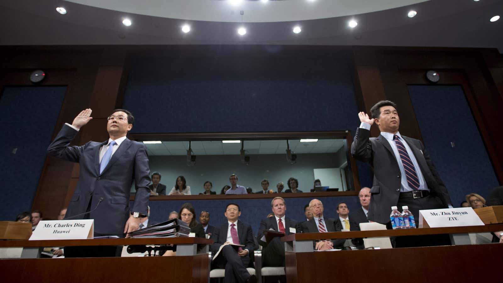 Executives from China’s Huawei and ZTE in Sept. testified before the US Congress regarding espionage fears.