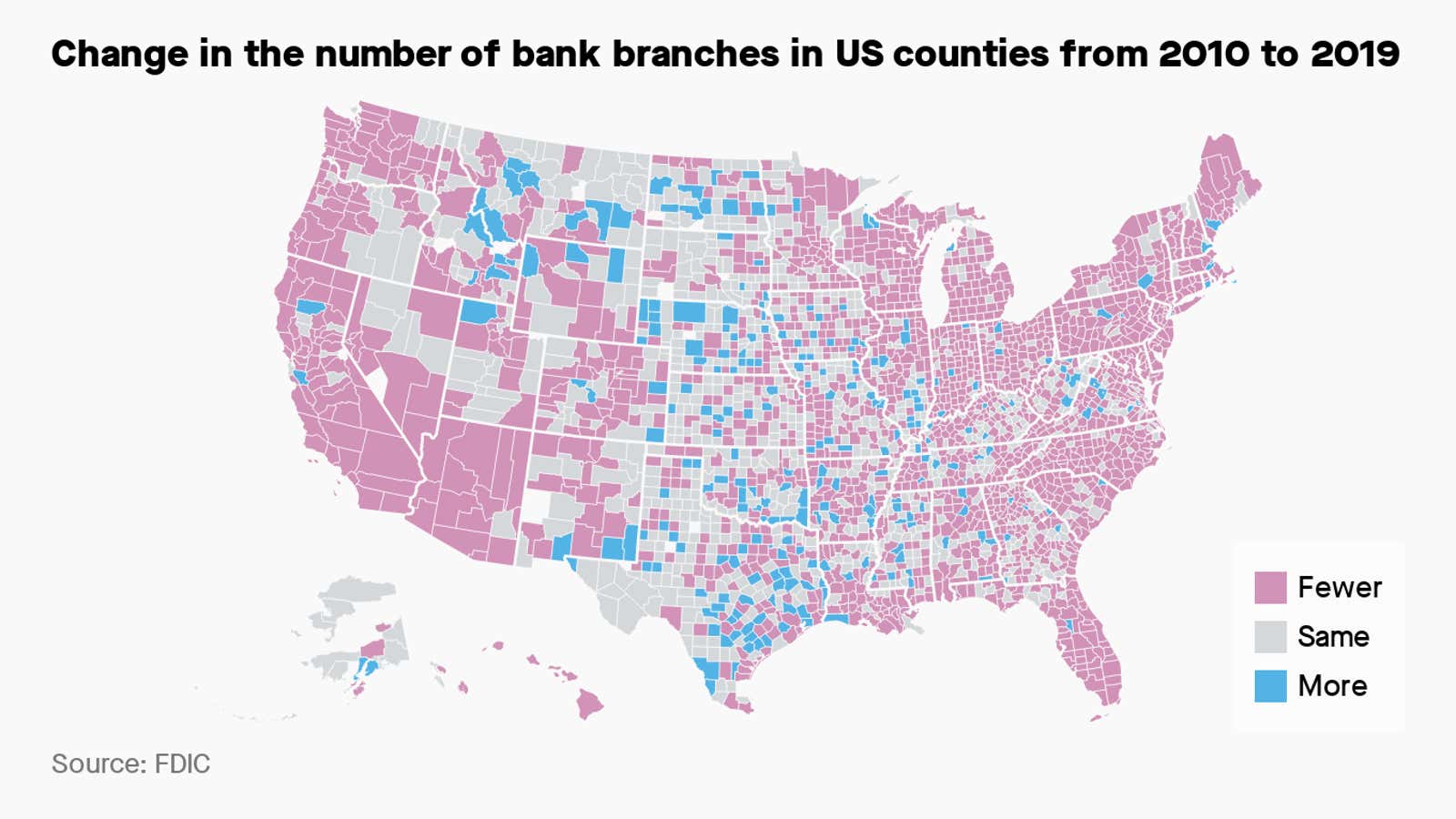 FDIC data shows US bank branches are on the decline