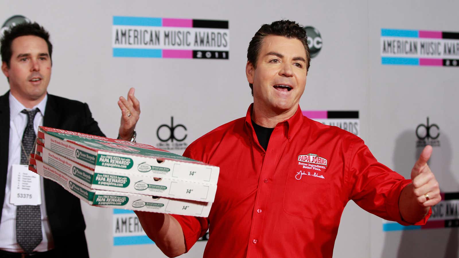 Papa John’s founder John Schnatter didn’t deliver on this one.