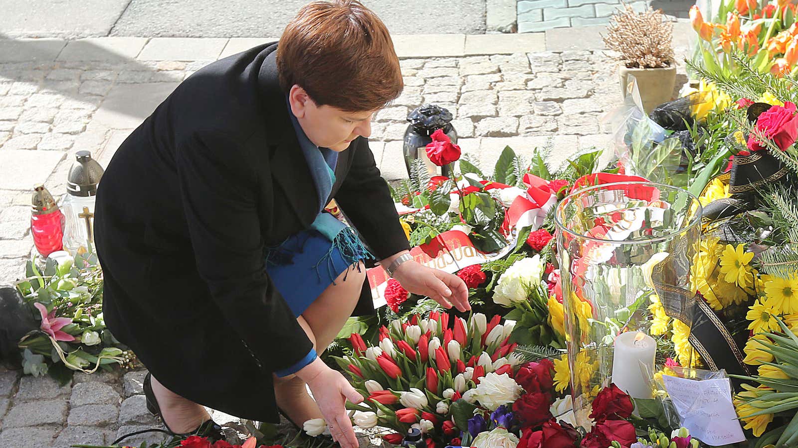Poland’s prime minister Beata Szydlo after the Brussels attacks.
