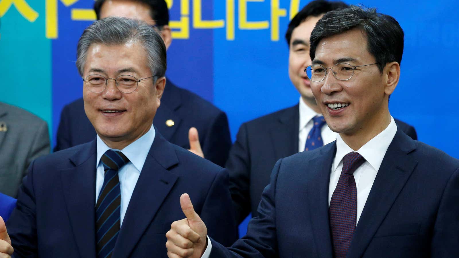 Ahn Hee-jung, right, was once likened to the Obama of South Korea.