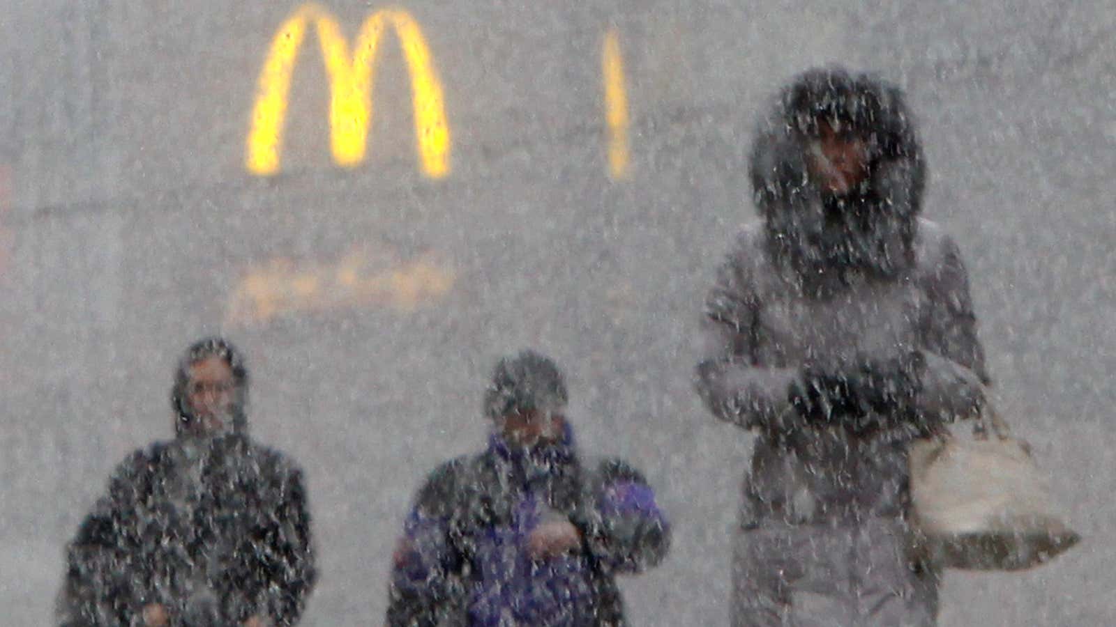 The golden arches are getting frozen out in Moscow.