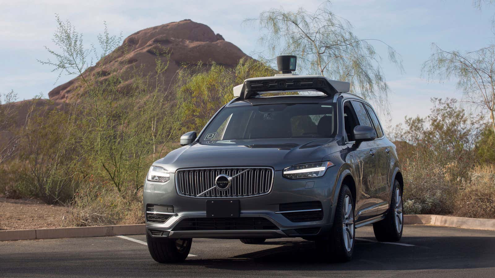 One of Uber’s self-driving vehicles in Arizona.