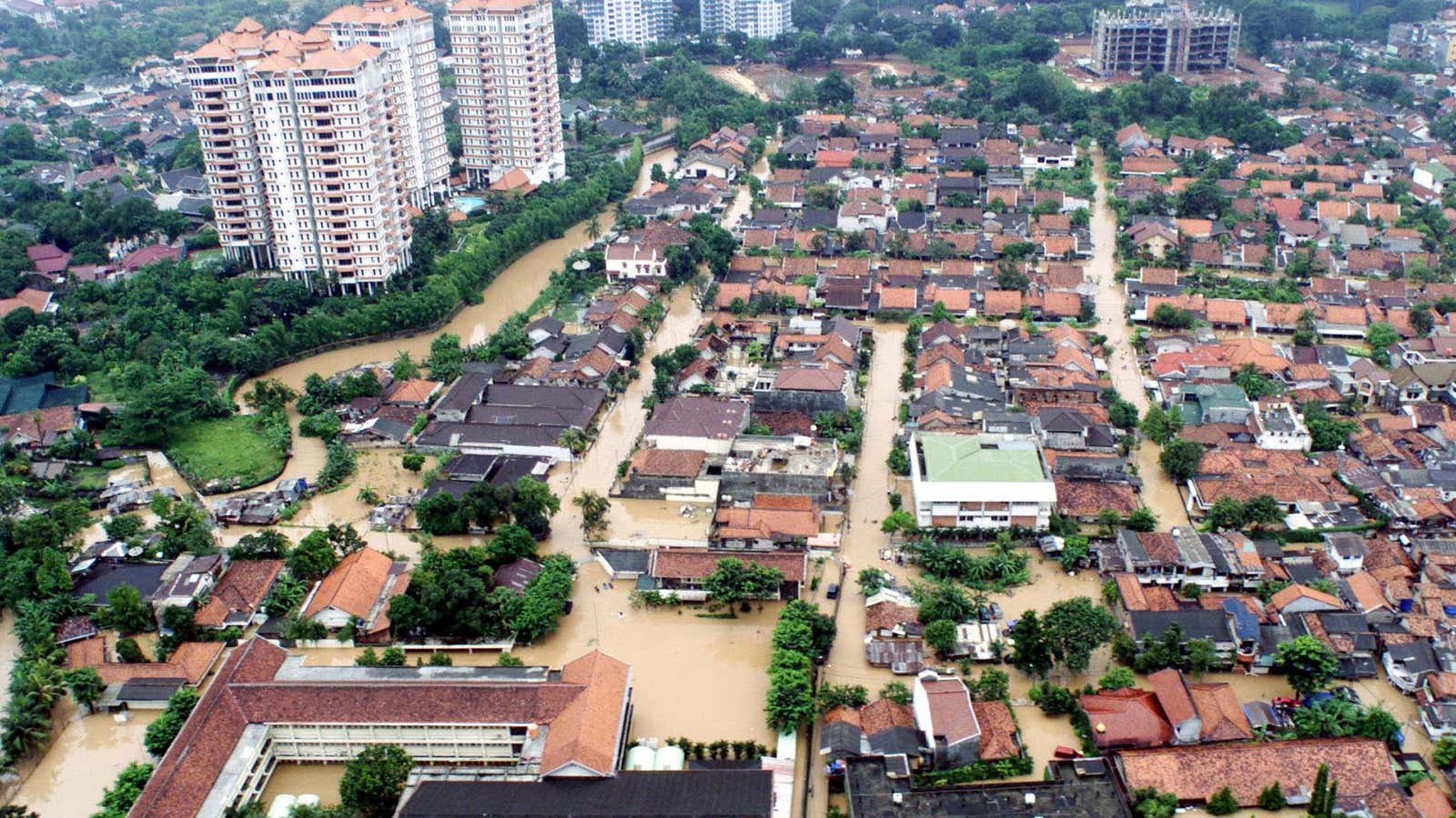Jakarta, shown here, has been called the fastest-sinking city in the world.