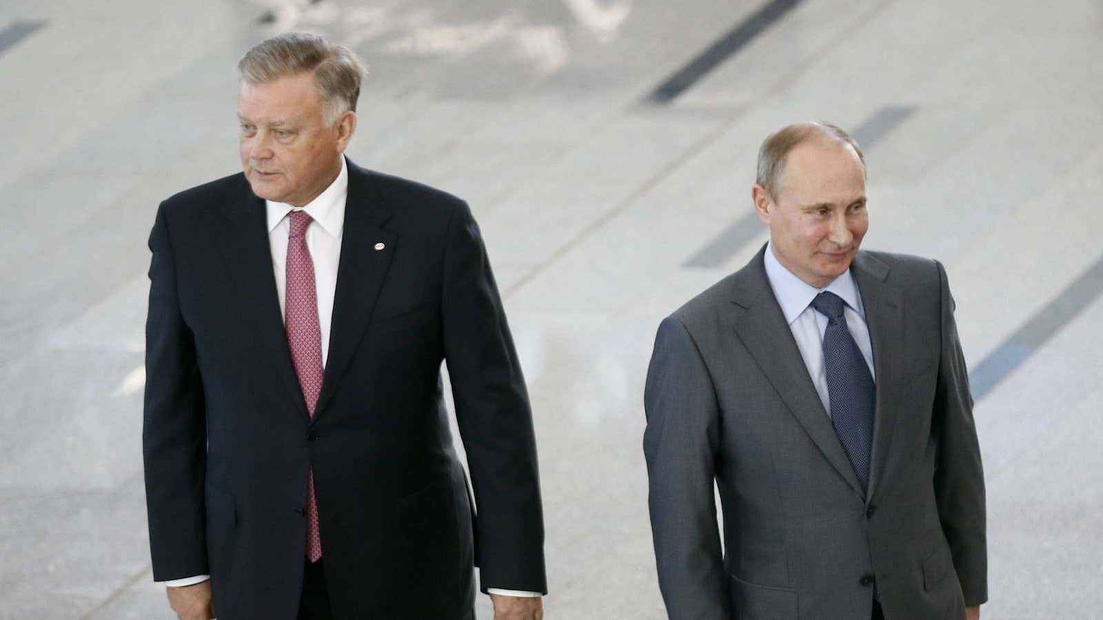 Vladimirs Yakunin and Putin—old friends.