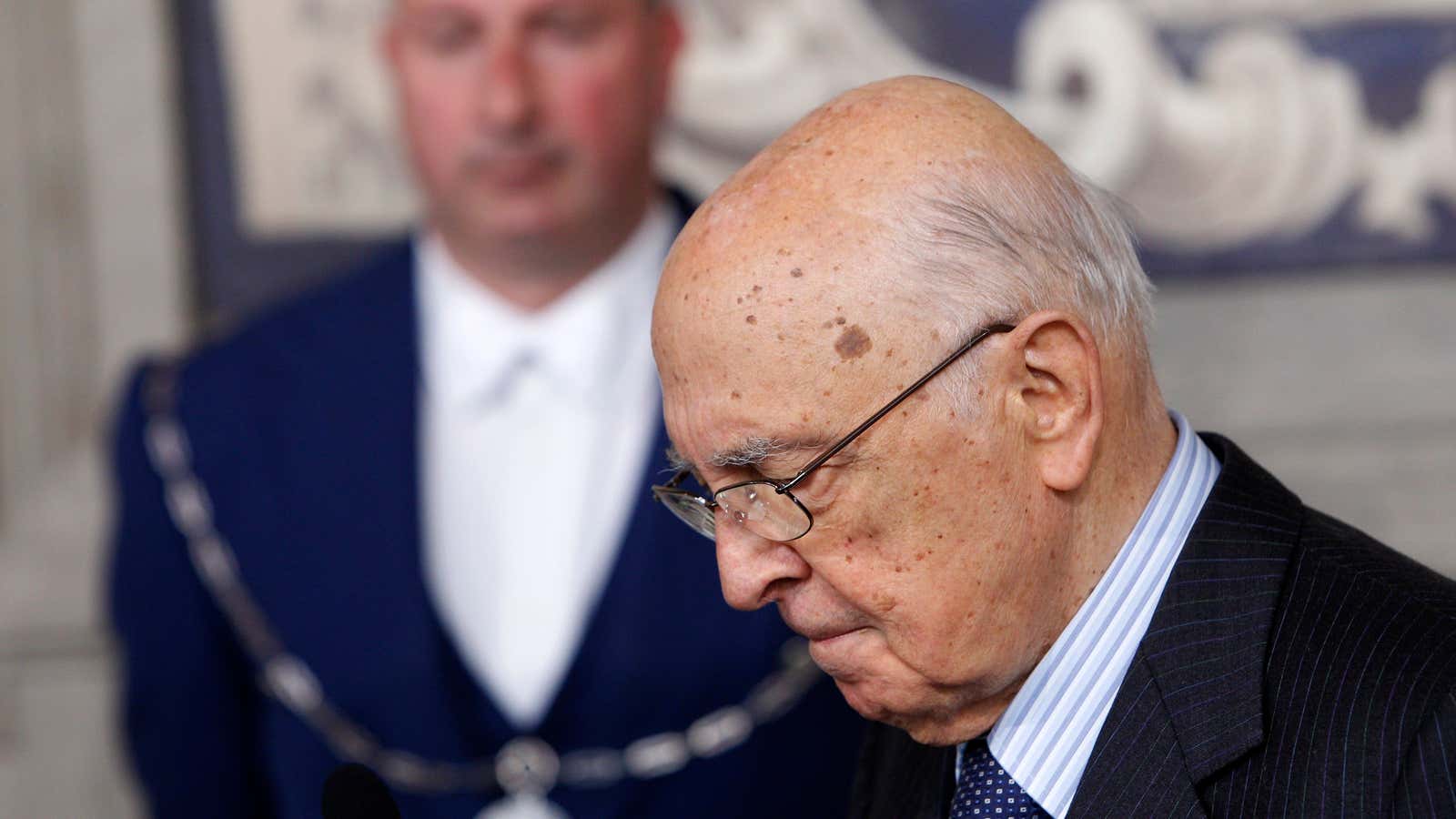 Giorgio Napolitano contemplates another seven years of this.