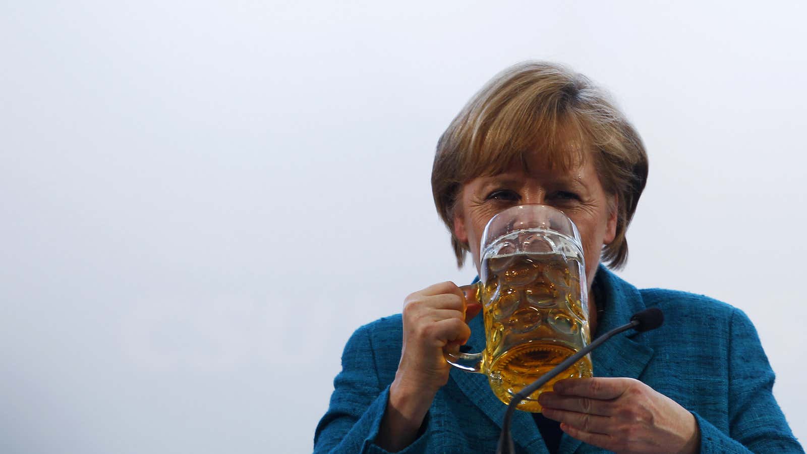 German Chancellor Angela Merkel, feeling confident about the future.