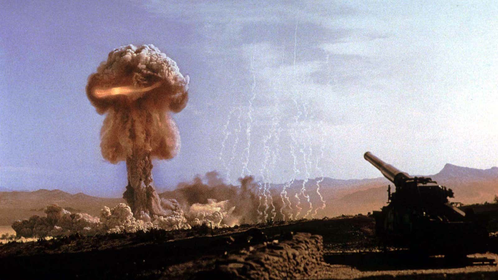 The first and only test of an atomic cannon at the Nevada Test Site. What could go wrong?