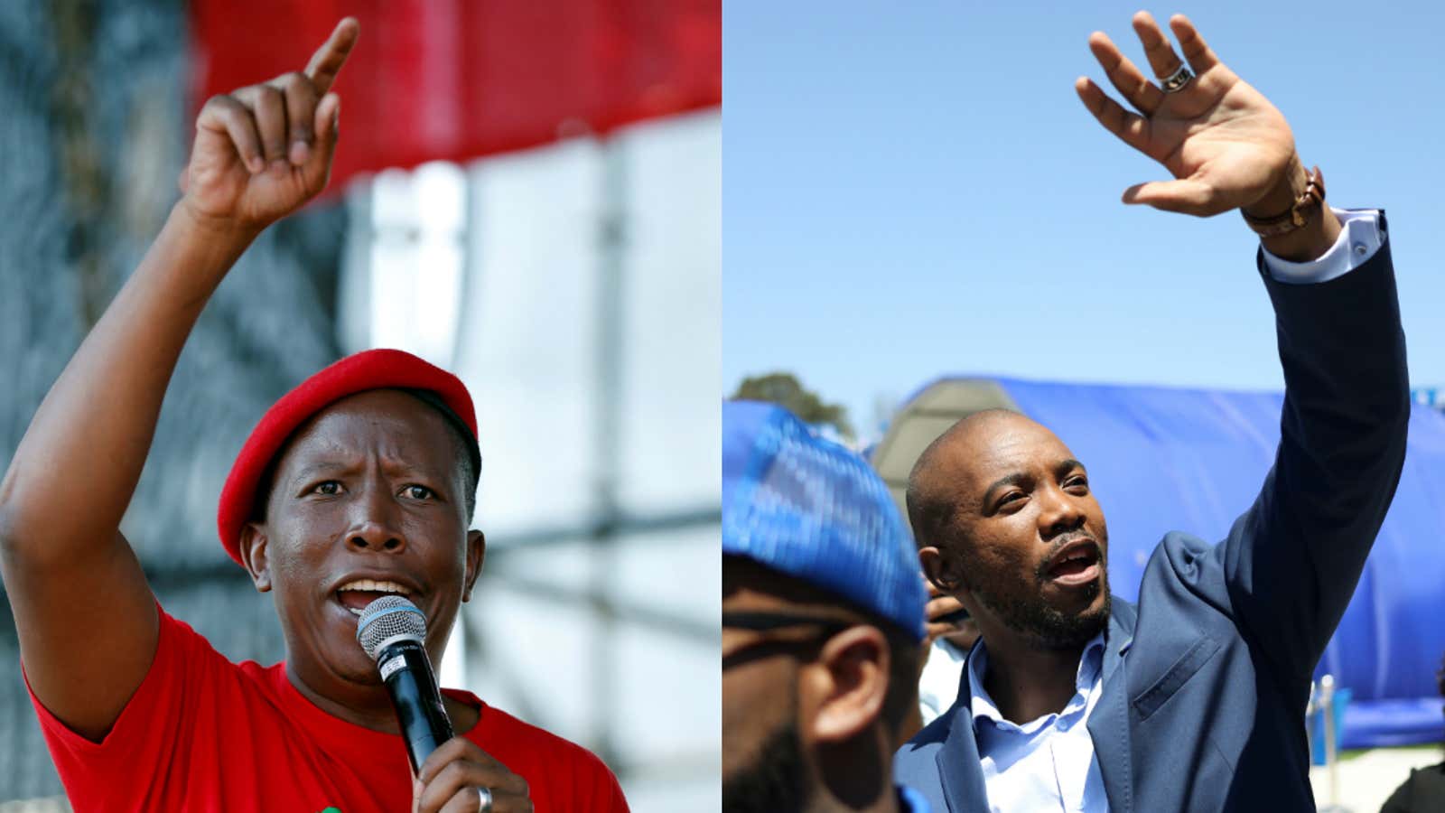 Hello and Goodbye?
Julius Malema of EFF and Mmusi Maimane of Democratic Alliance
