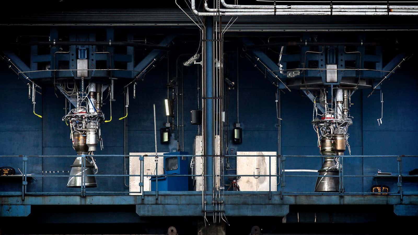 Simplifying rocket engines—like these two built by SpaceX—is never easy.