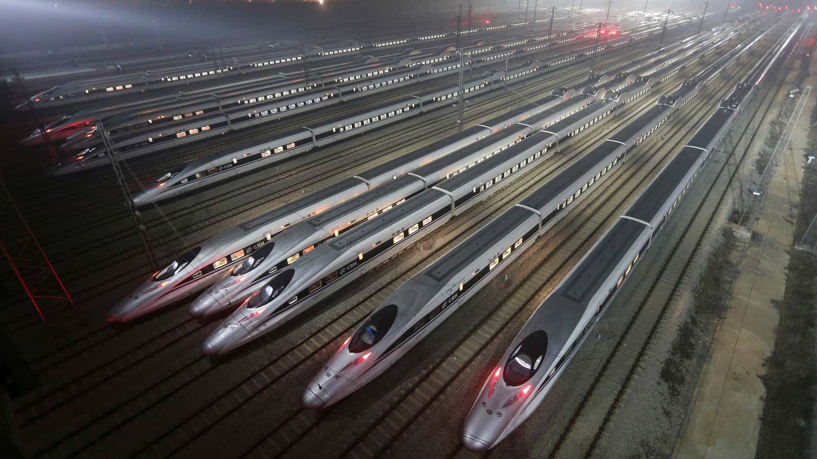 China’s Harmony bullet trains can move.