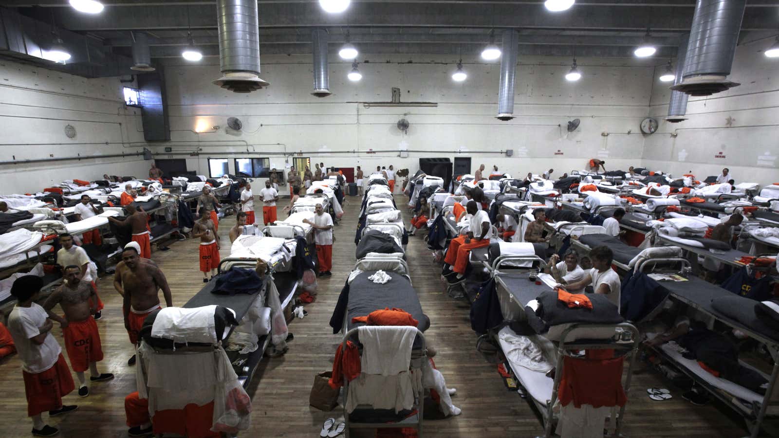 Overcrowding forced thousands of prisoners to sleep in gyms and other spaces.