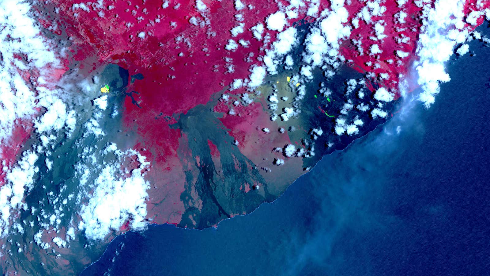 This image from space is a record of Hawaii’s past volcanic eruptions