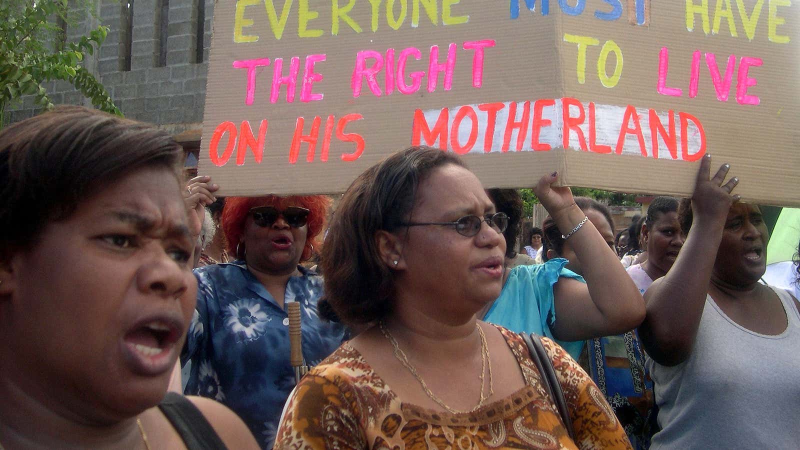 Protesting islanders from Chagos archipelago demonstrate in Mauritius back in 2005.