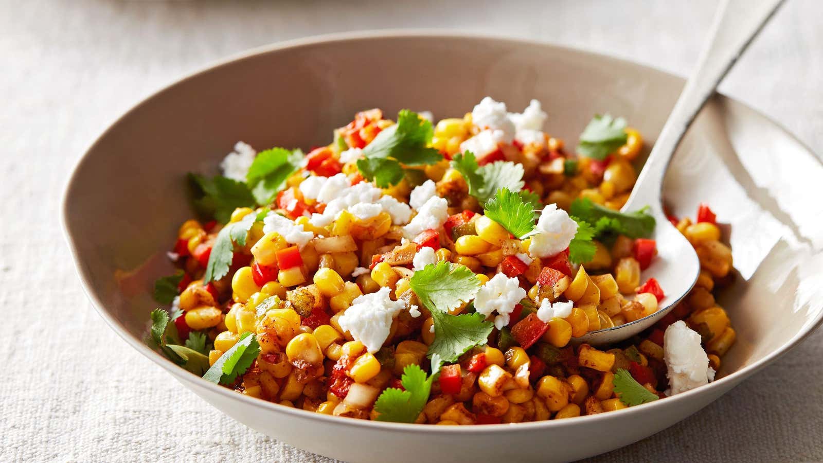 Urvashi Pitre’s roasted corn salad, straight from the air fryer.