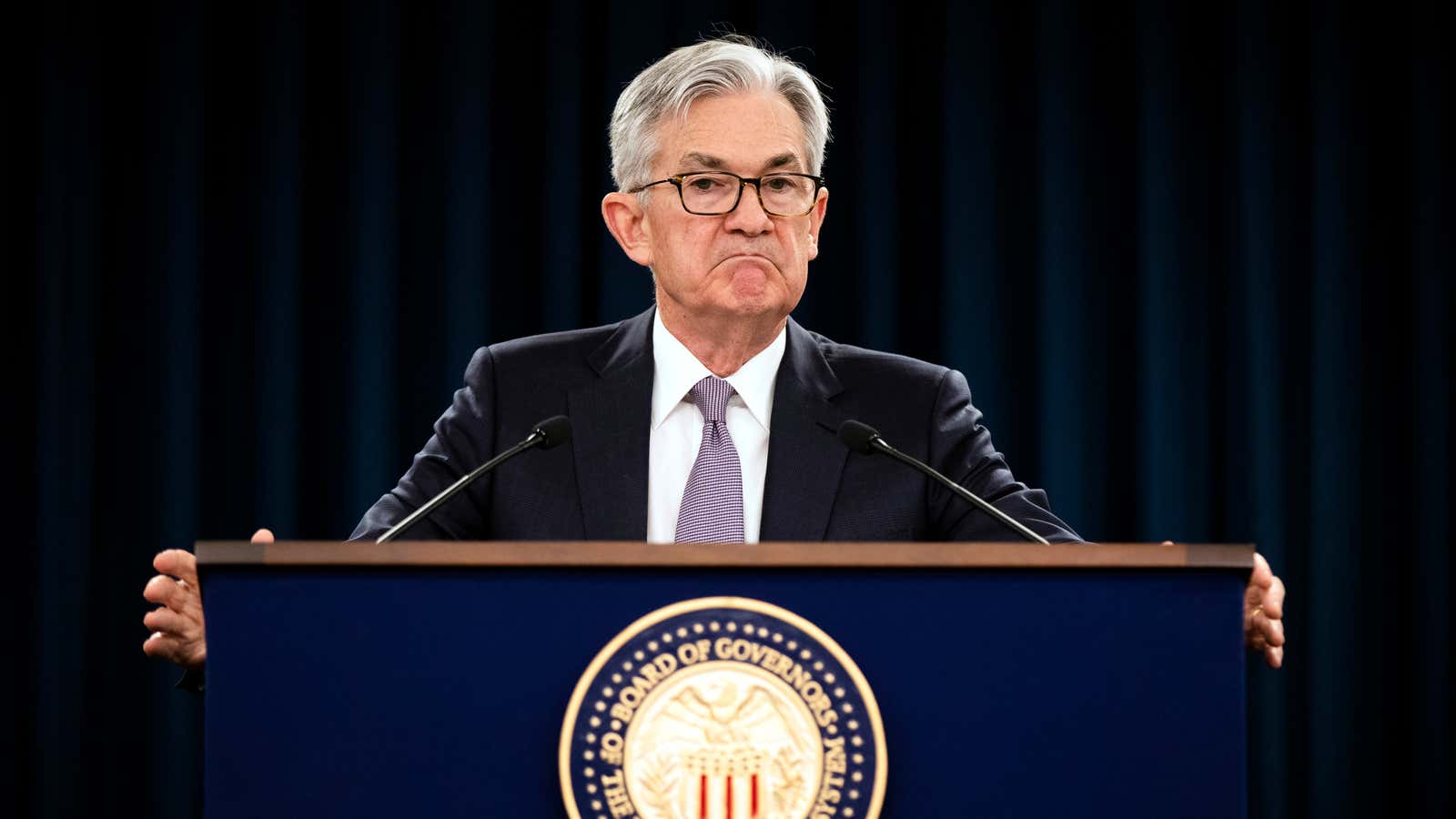 Fed Chair Jay Powell has his game face on.