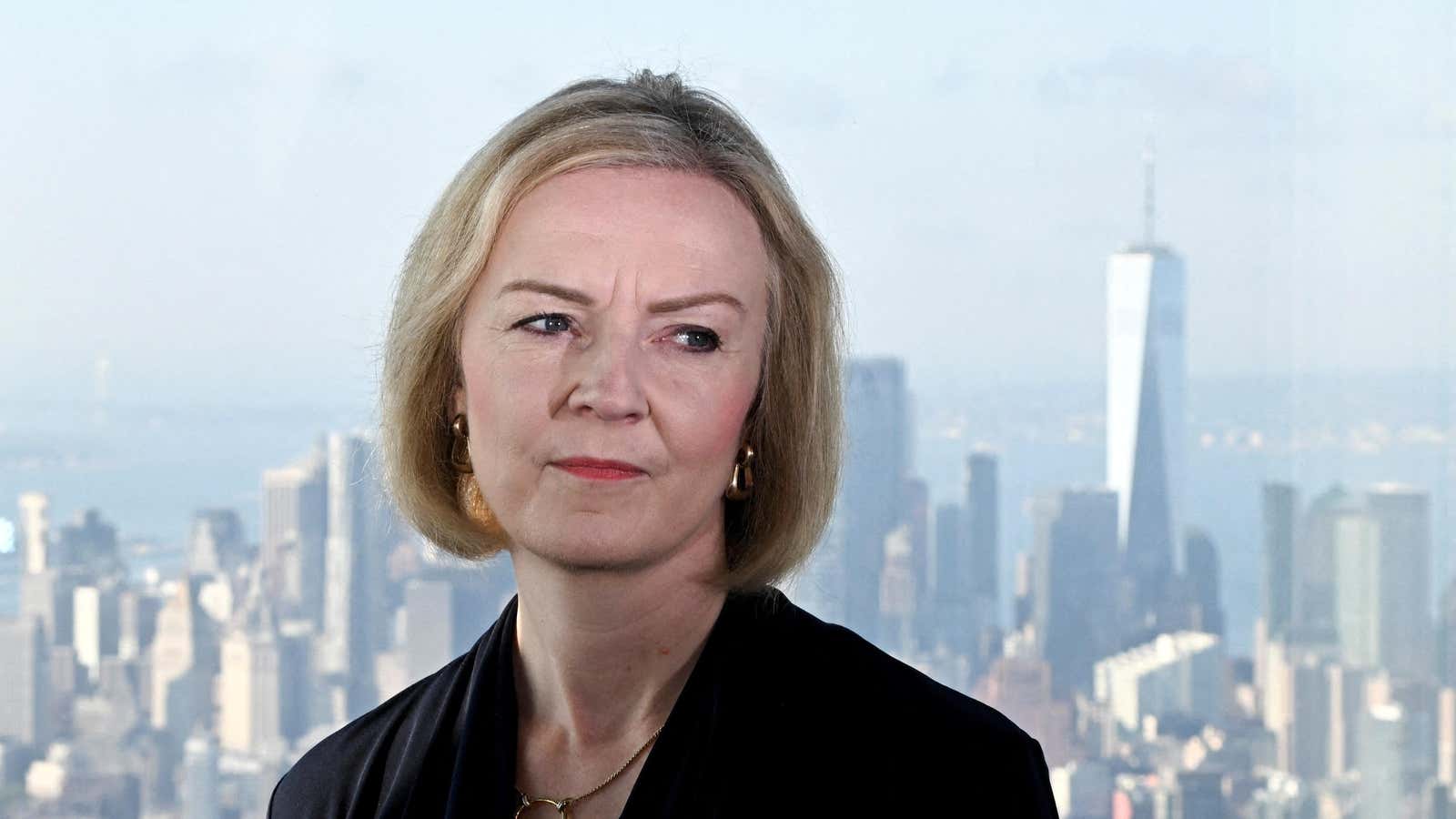 Former UK prime minister Liz Truss at the United Nations General Assembly in New York. 