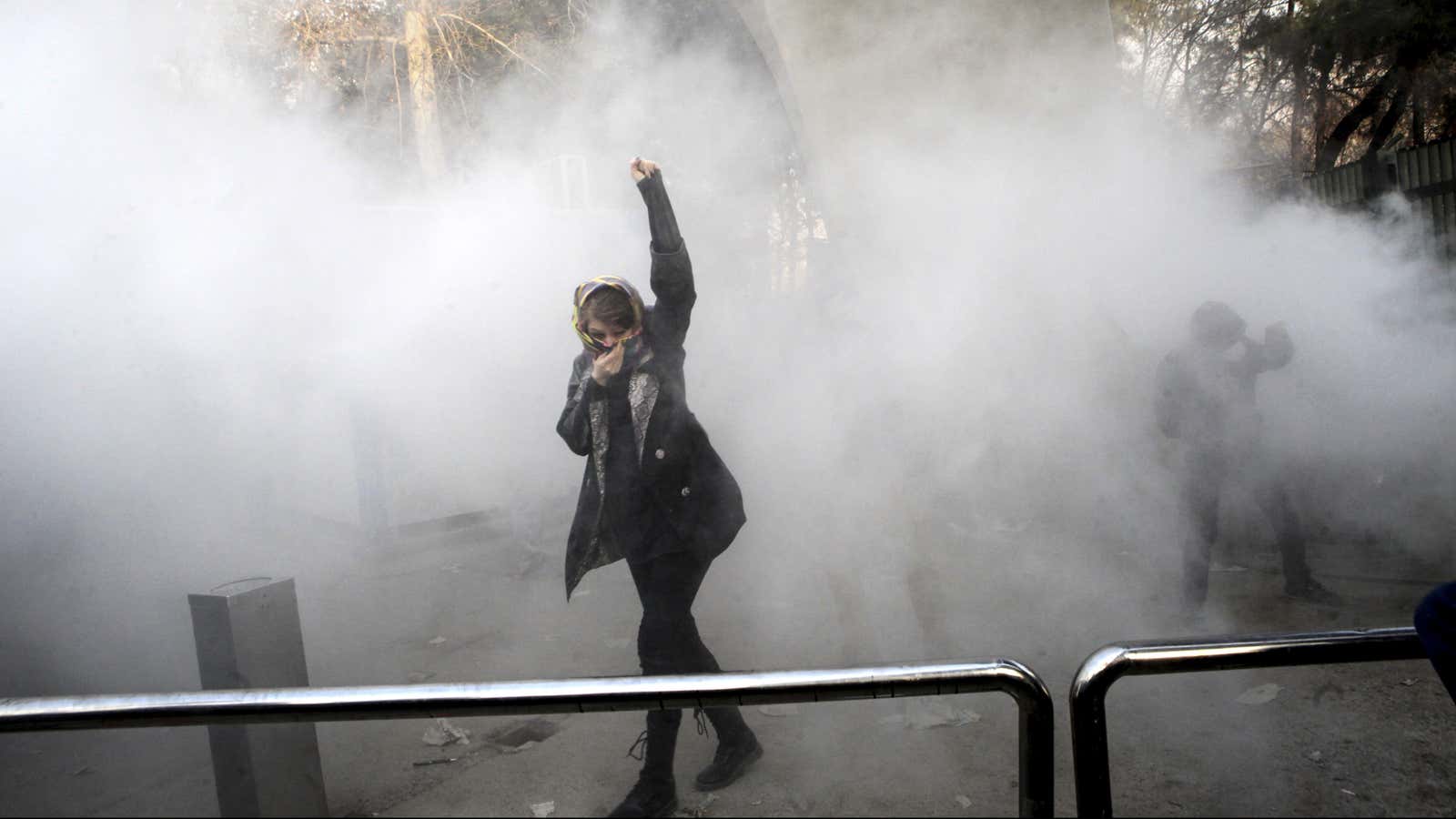 It’s only starting: a protest at Tehran University.