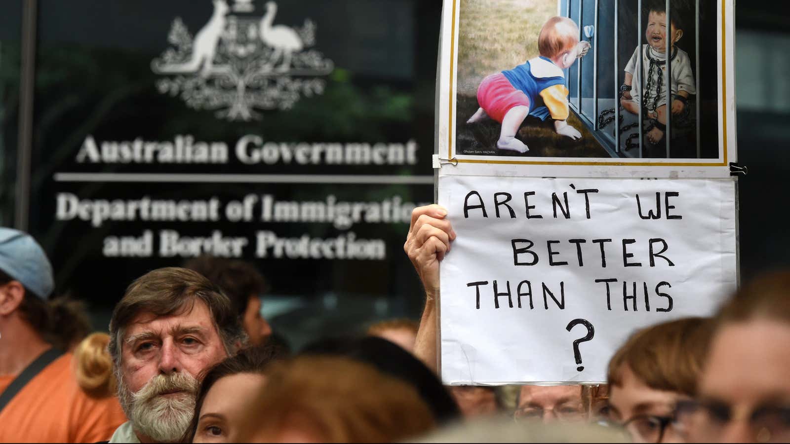 Protesters rally in February against hundreds more asylum seekers, including babies, being deported to Nauru.