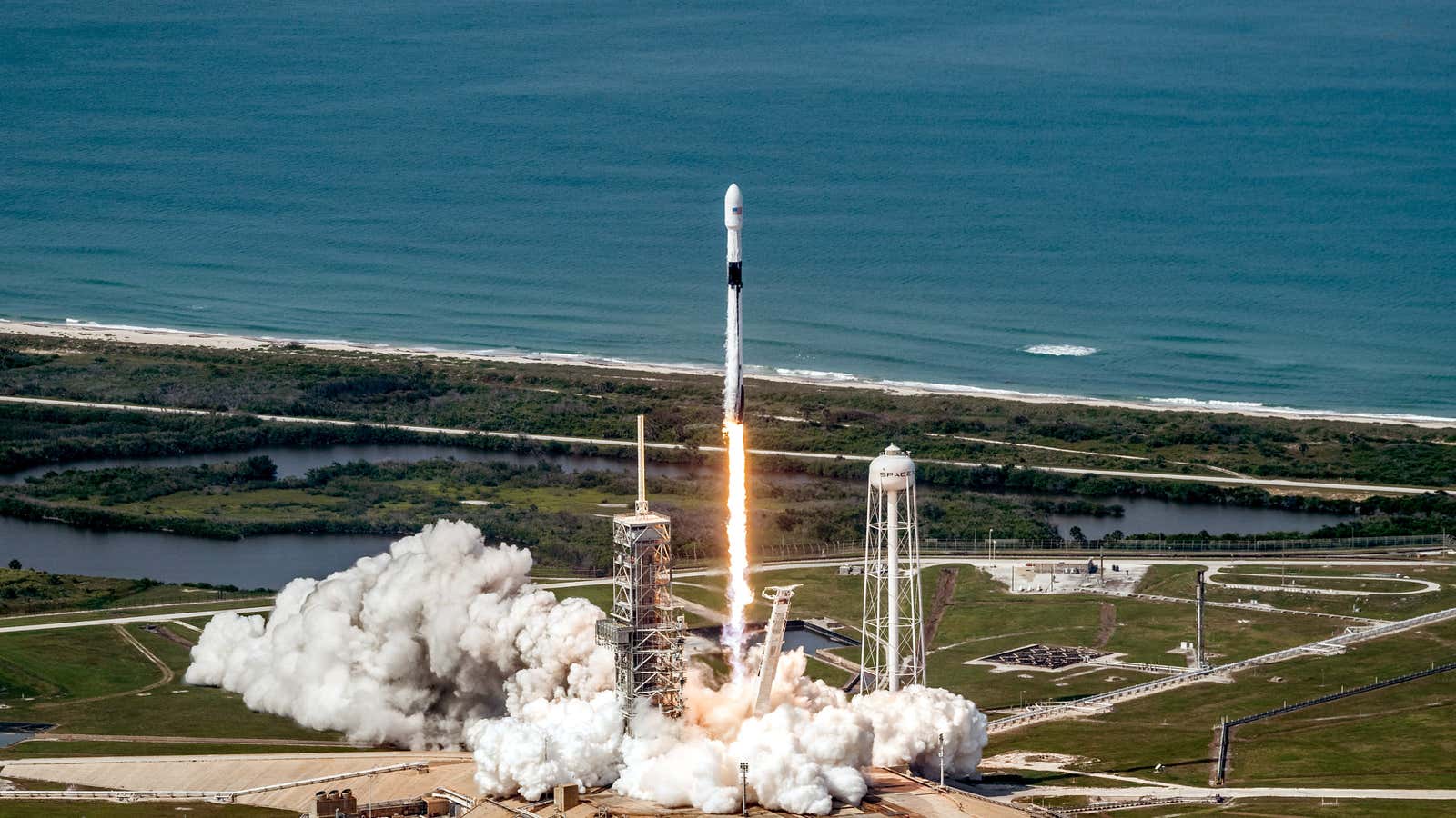 The first Falcon 9 Block 5 rocket lifts off on May 11, 2018.