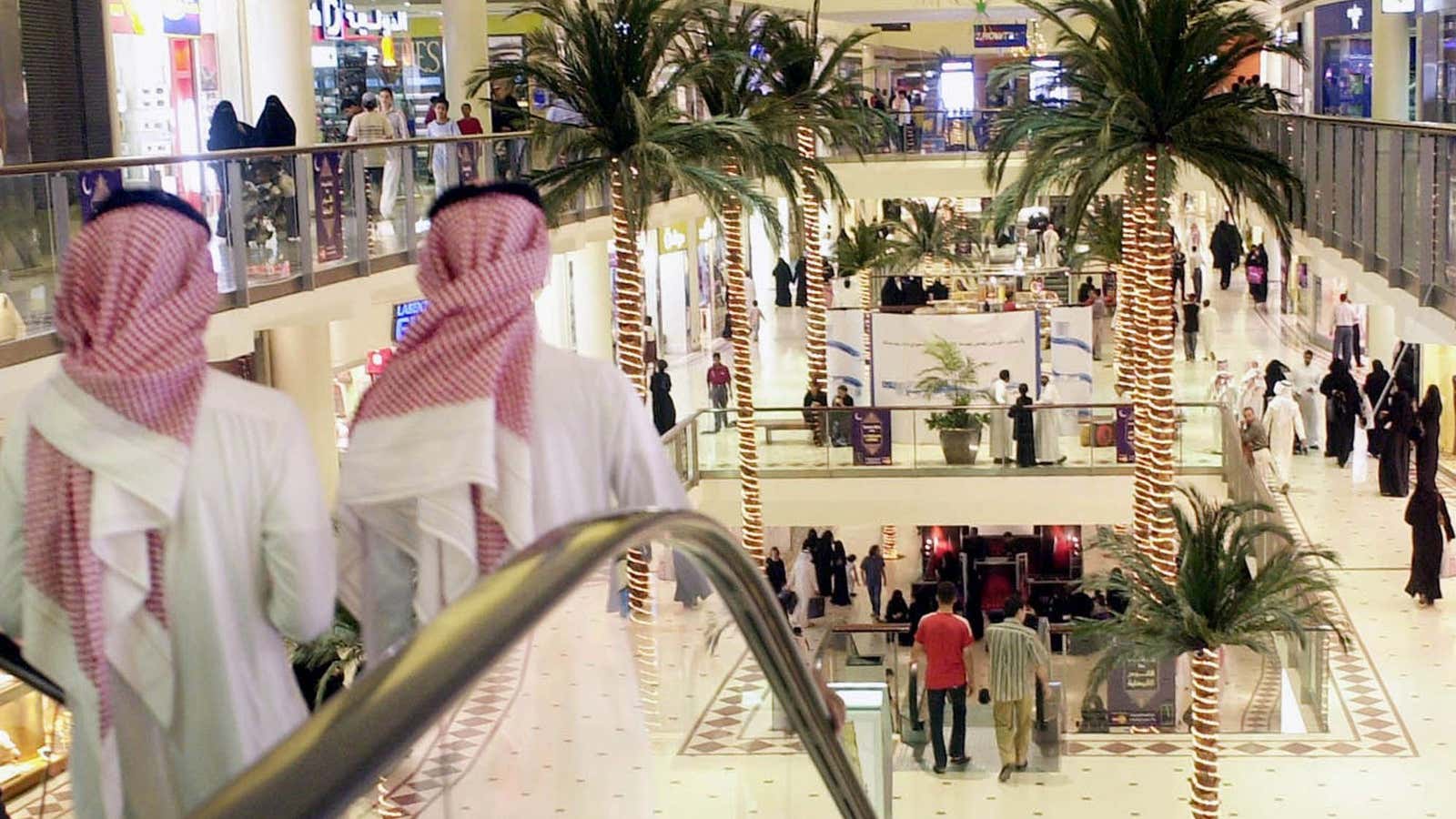 In Saudi Arabia, shopping malls are a good place to stay cool.