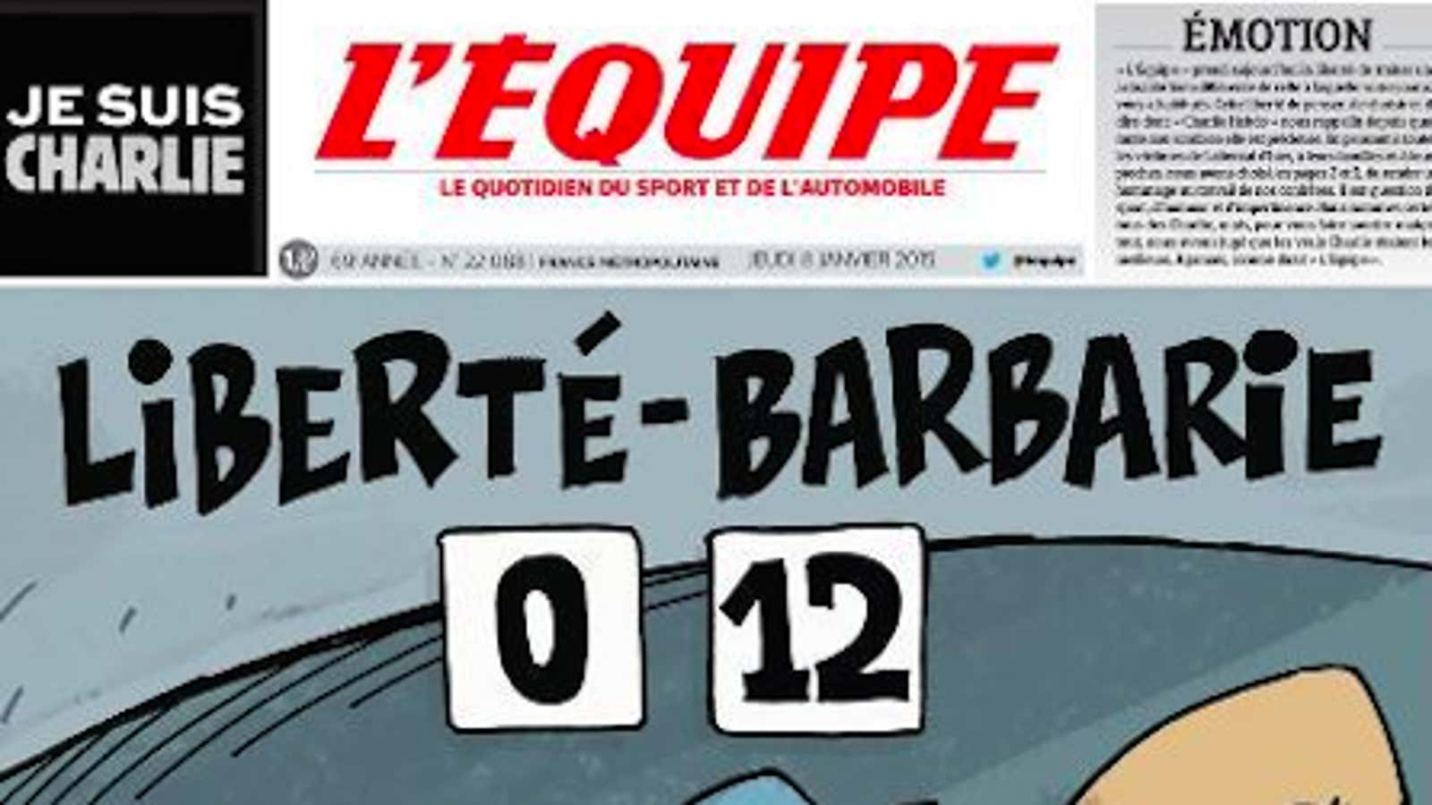 Charlie Hebdo repeatedly mocked sports journalism. L’Equipe responded with a moving tribute.
