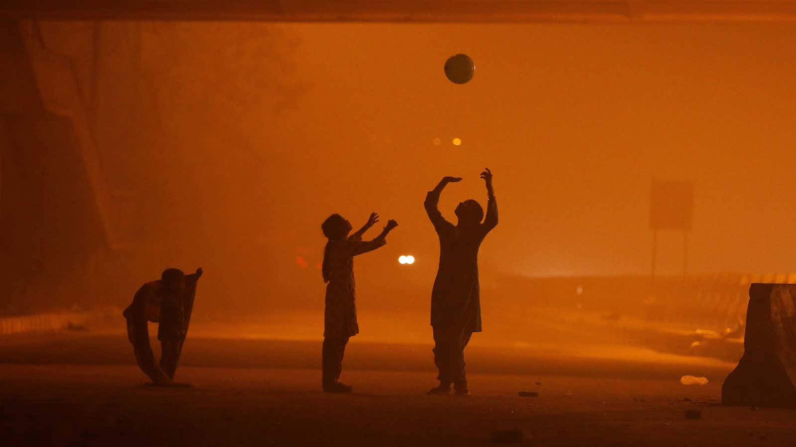 Toxic air makes playing outside dangerous for children.