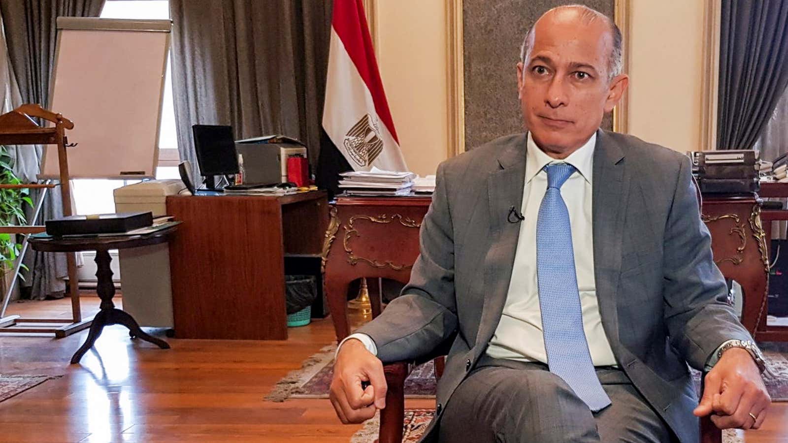 Wael Aboulmagd, pictured during an interview with Reuters, is one of Egypt&#39;s top climate diplomats.