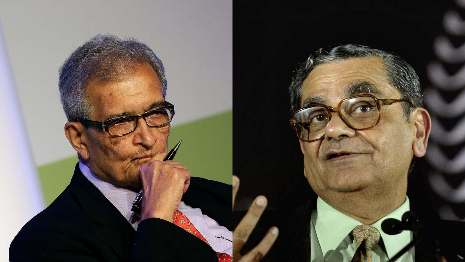 Economists Amartya Sen and Jagdish Bhagwati have been trading barbs.