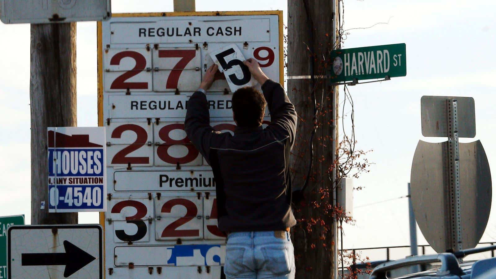 You don’t have to live on Harvard Street to realize falling gas prices are a good thing.