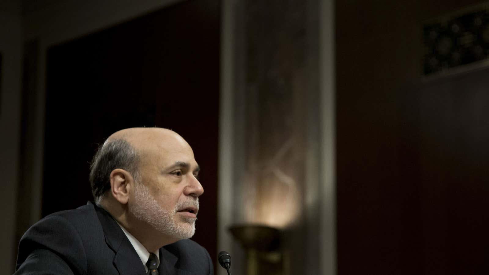 Federal Reserve Chairman Ben Bernanke testifies on Capitol Hill in Washington, Wednesday, May 22, 2013 before the Joint Economic Committee hearing on “The Economic Outlook”.…