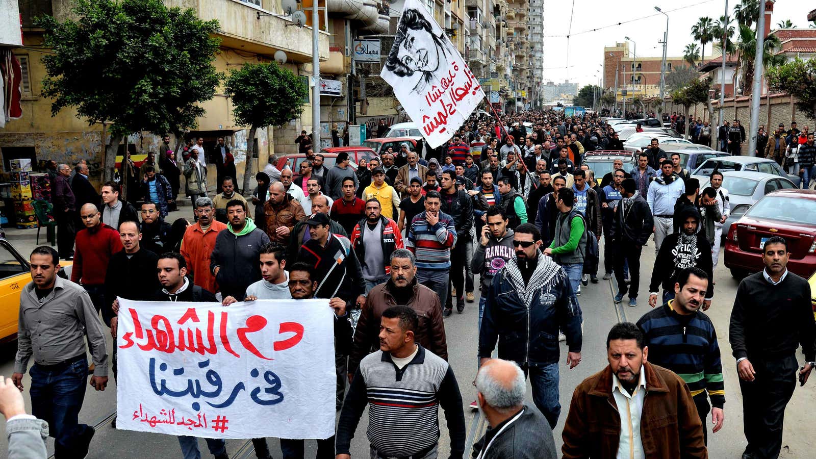 The funeral procession of Shaimaa el-Sabagh.