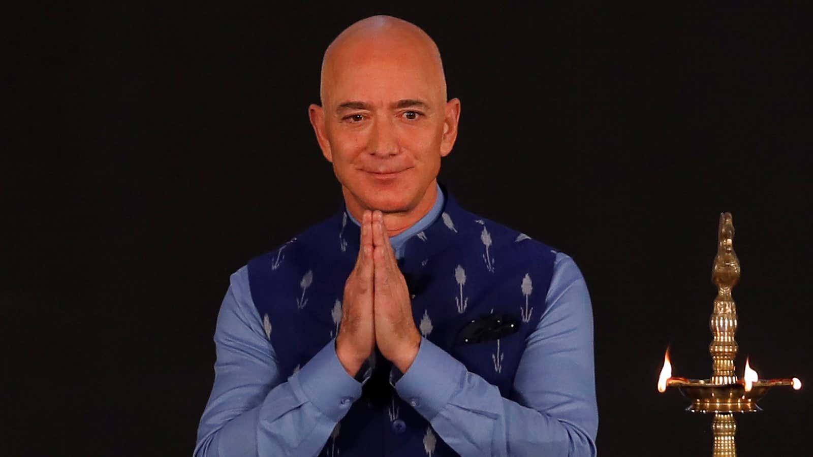 Amazon CEO Jeff Bezos at a company event in India in January 2020.