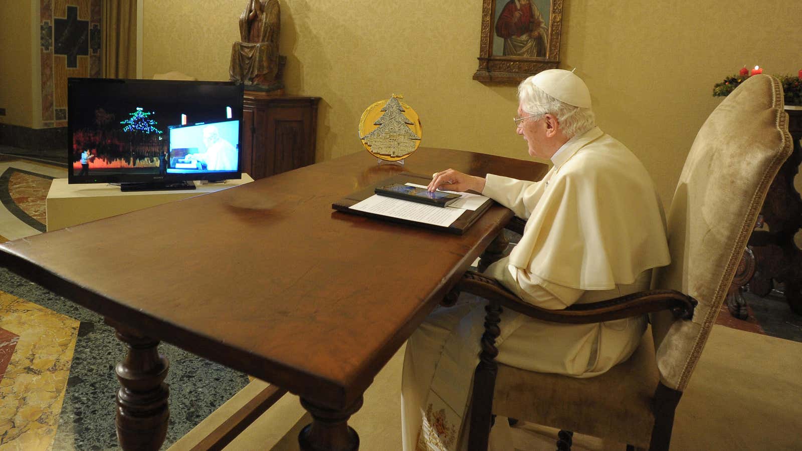 “The pope is not going to be walking around with a Blackberry or an iPad,” says his spokesman.