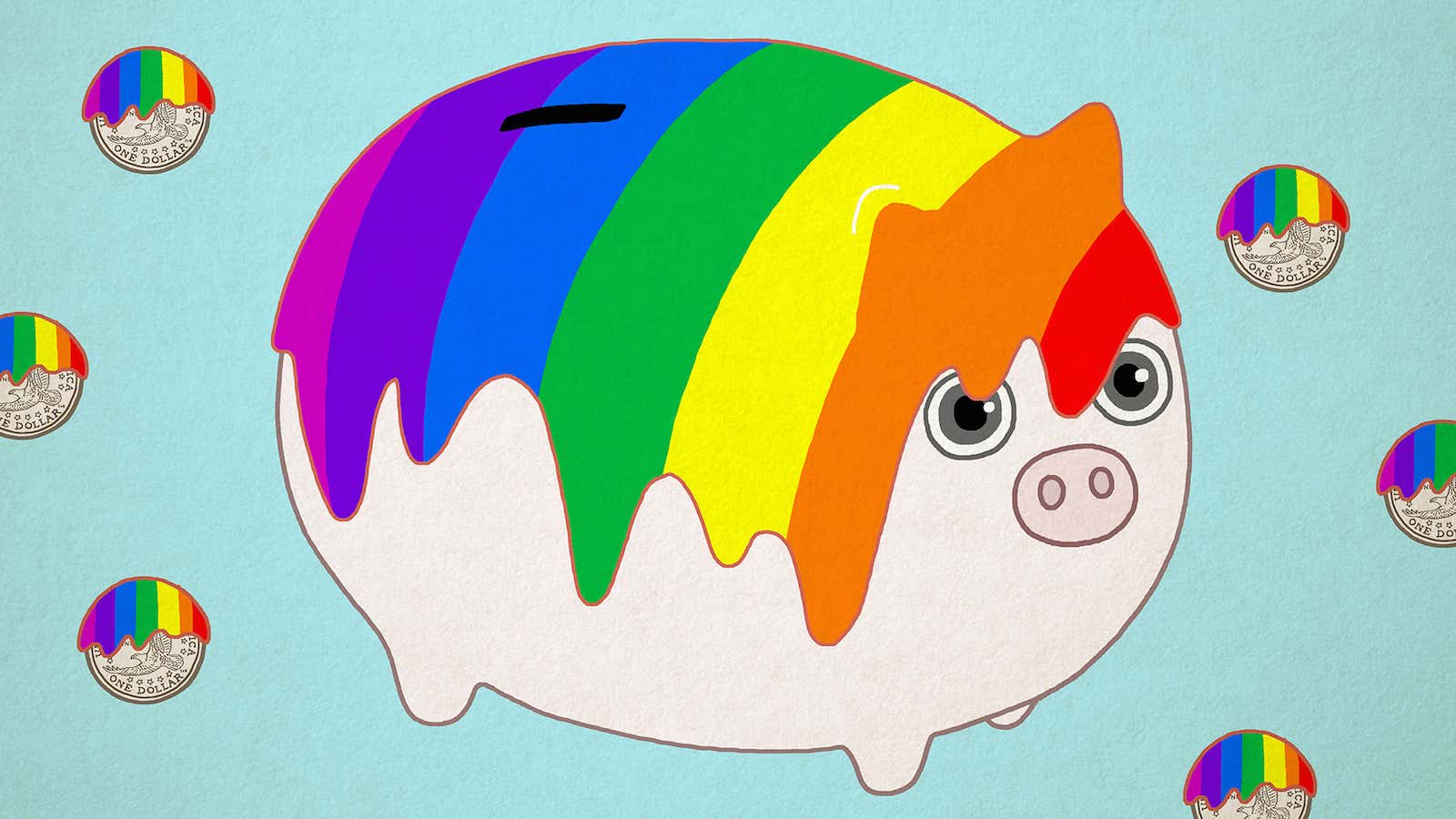 Rainbow piggy.