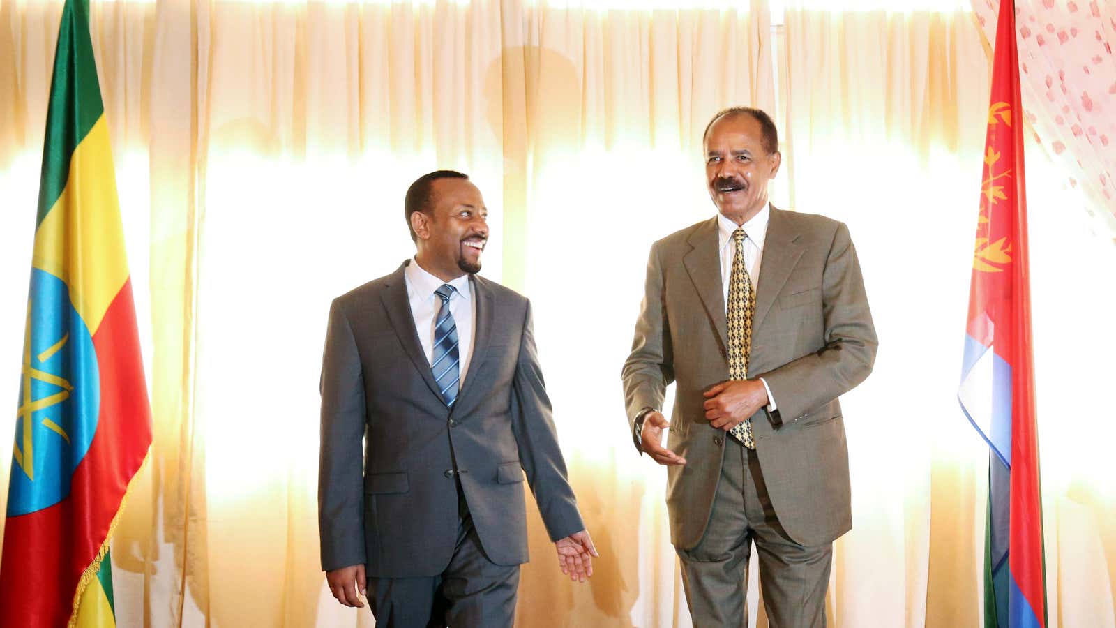 Eritrea’s president, Isaias Afwerki and Ethiopia’s prime minister, Abiy Ahmed in happier times last year