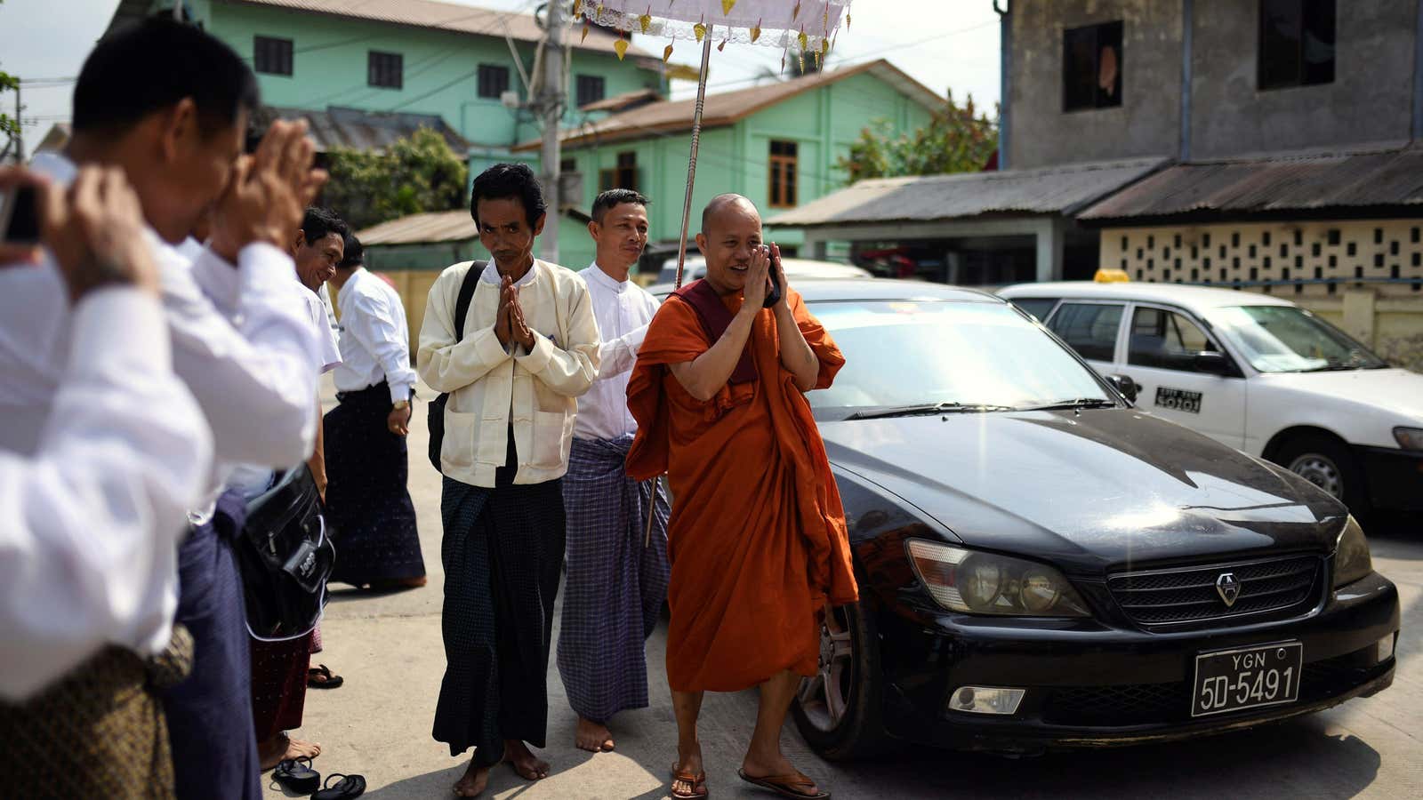 Buddhist monk Wirathu who has been spreading anti-Rohingya messages.