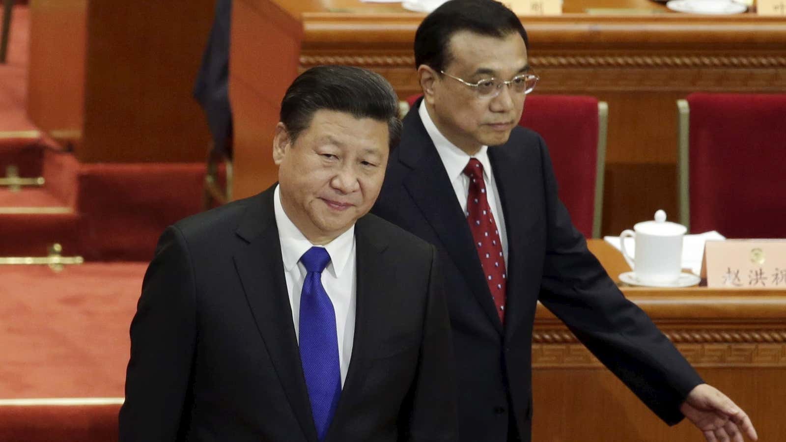 Xi is undermining Premier Li Keqiang’s power, the letter says.