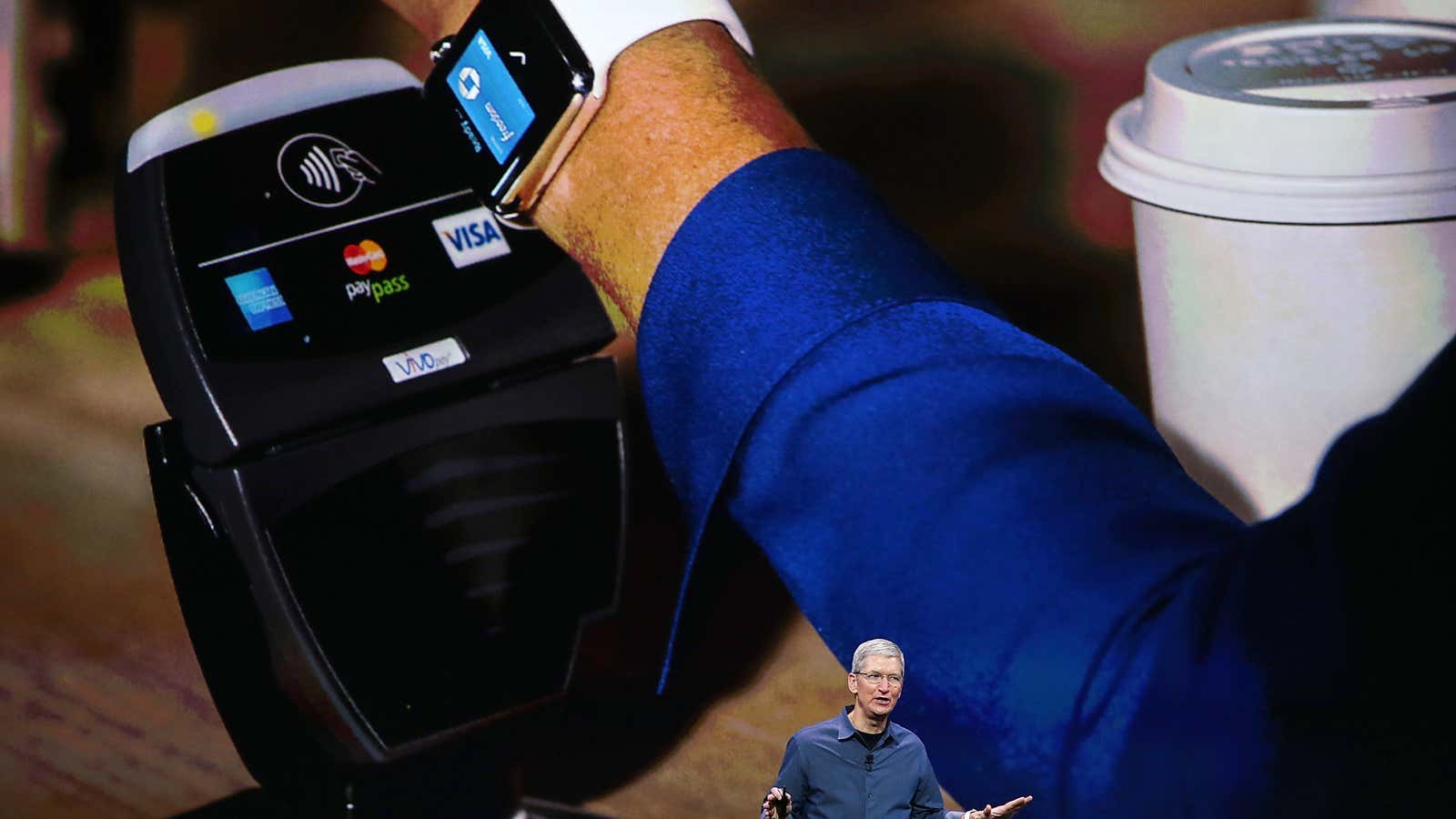 Hold up, let him (Tim) cook. Apple CEO shows off Apple Pay innovations.