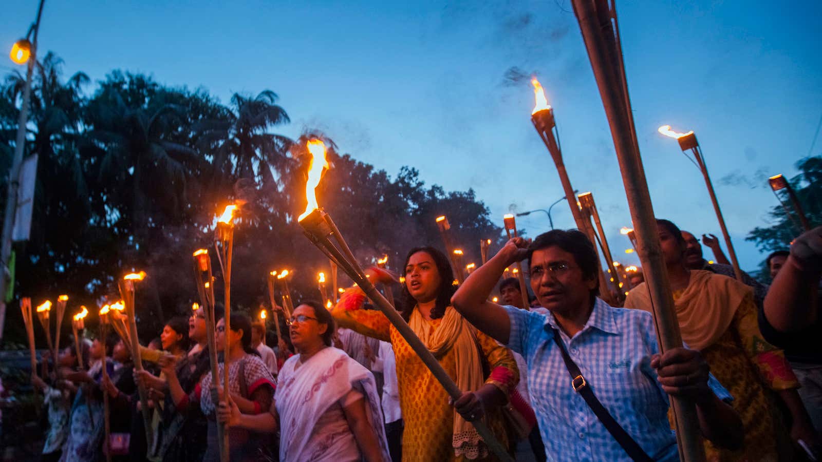 Bangladeshi activists protesting the death of another secular blogger in August.