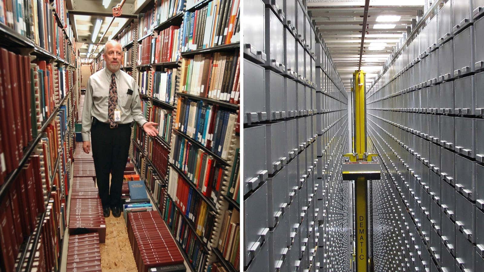 Librarians are being replaced by vast systems for automatically storing books—but it’s Wikipedia and the internet that are the real threat.