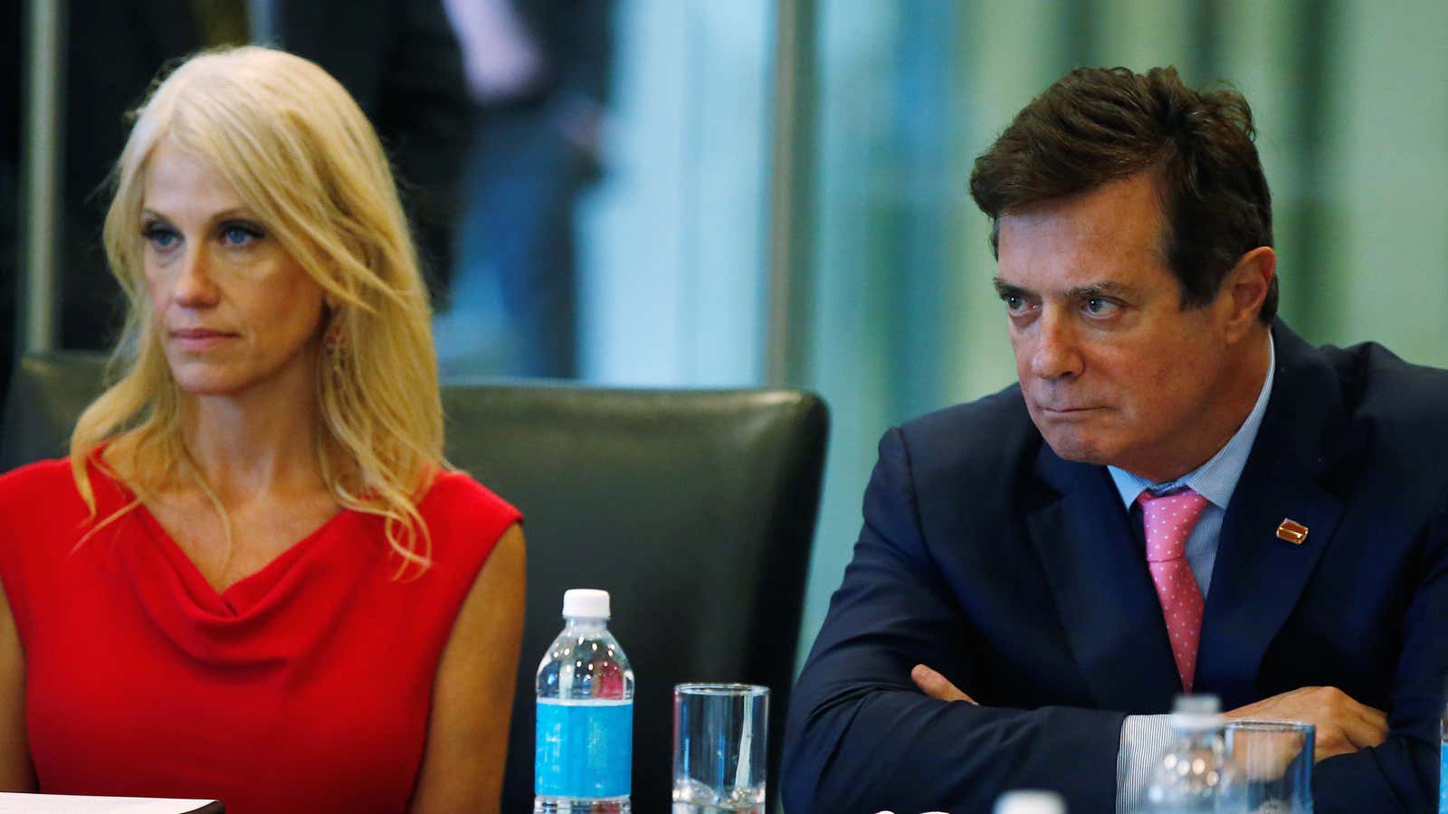 Kellyanne Conway and Paul Manafort discuss Donald Trump’s campaign strategy during the 2016 election.