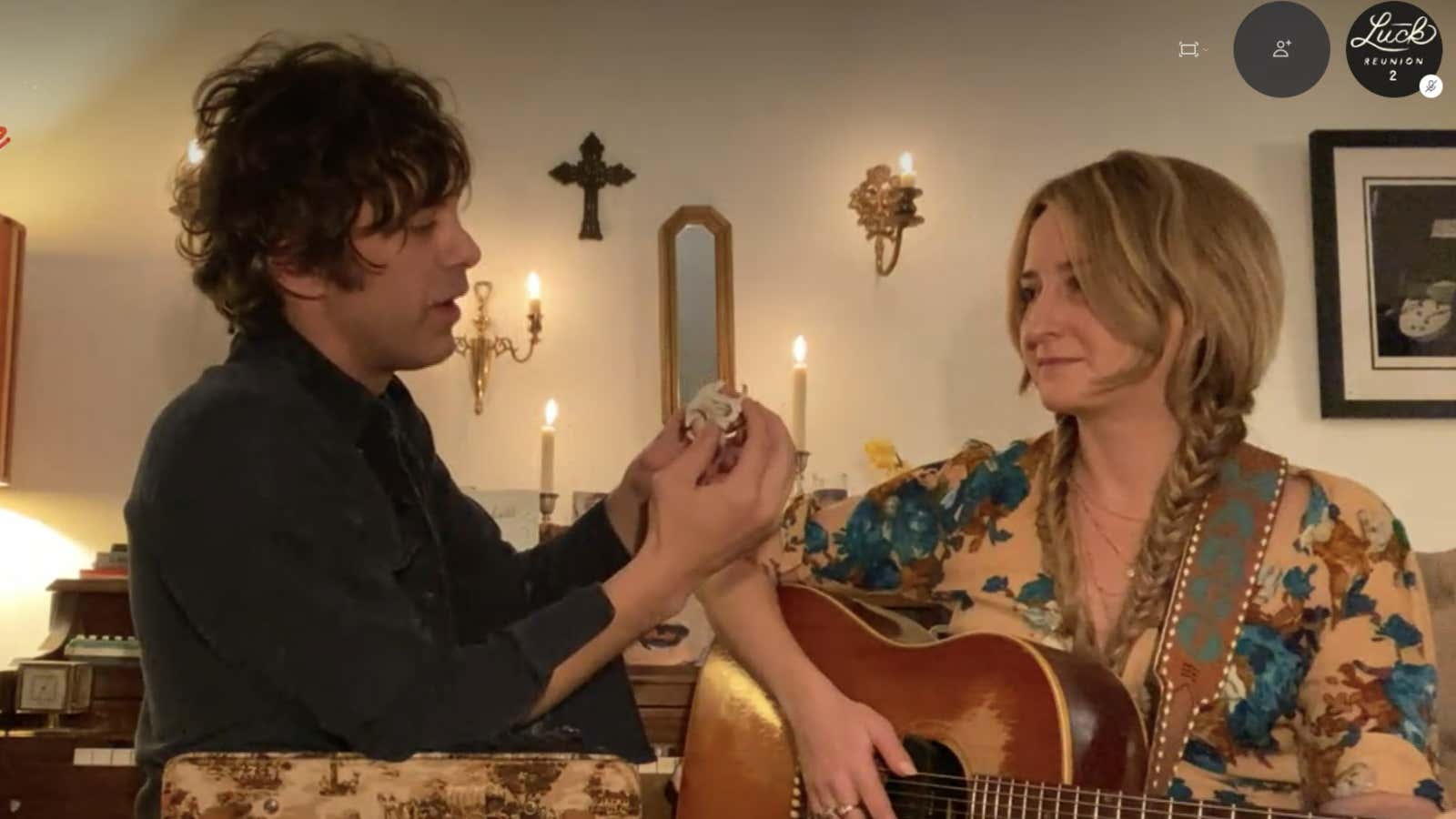 Musicians Margo Price and Jeremy Ivey play from their homes during the Til’ Further Notice livestream.